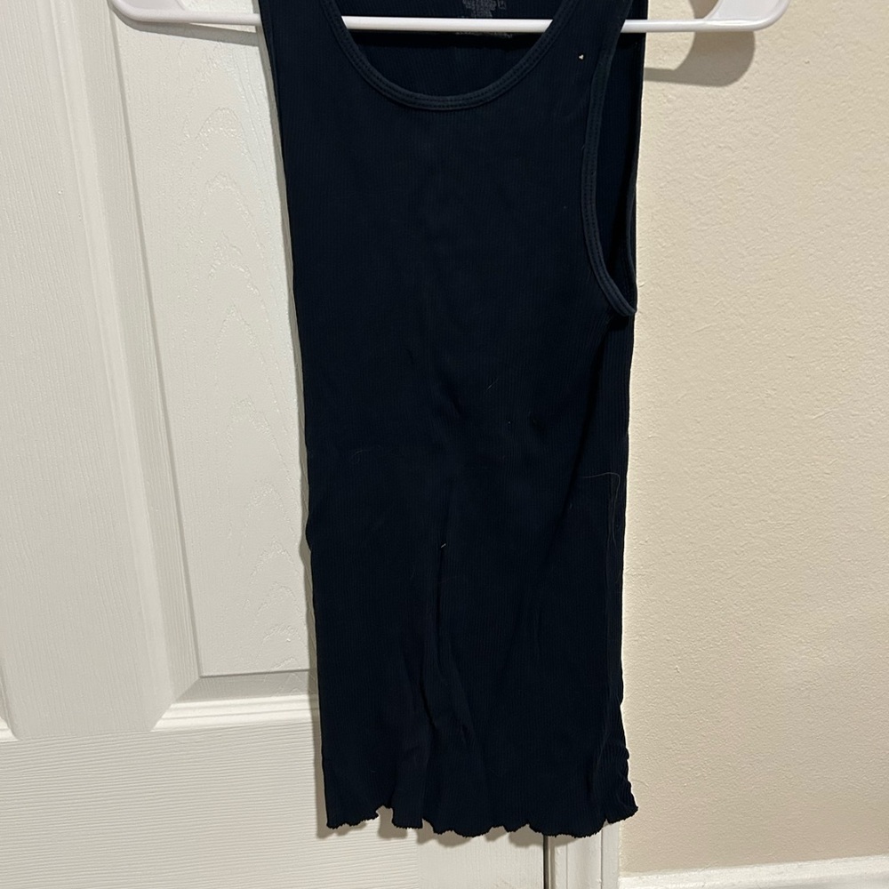 Sleeveless Black Ribbed Top